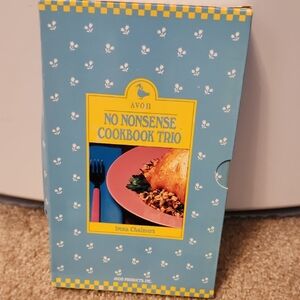 VINTAGE Avon No Nonsense Cookbook Trio - Blue and Yellow